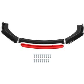 Front Spoiler, Universal Front Bumper Lip Spoiler Chin Body Kit PP Auto Car Exterior Aerodynamic Parts