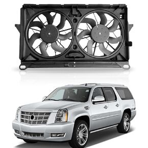 Radiator Cooling Fan Assembly for 2007-2014 Cadillac Escalade ESV for 2007-2013 Chevrolet 620-653