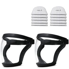 3 Pack Clear Full Safety Face Shield for Adults Women Men(Not Fit Wear Glasses), Adjustable& Reusable Super Protective Face Shields with Super Lightweight, High-Definition, Anti-Fog