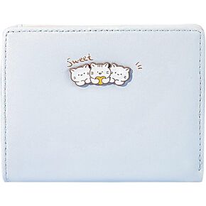 Sunwel Fashion Cute Zipper Wallets Kawaii Cat Wallet Small Kitten Credit Card Change ID Window for Women Girls (BLUE)