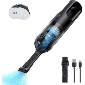 Baseus Car Vacuum Portable Cordless, Car Handheld Vacuum Cleaner with Dust Bags, Portable Car Vacuum Wireless High Power Vac for Car Interior, Pet Hair, Stair, Sofa (AP01)