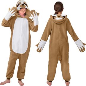 Spooktacular Creations Halloween Child Jumpsuit, Plush jumpsuit One Piece for Kids and Toddlers,Sloth Animal Costume Cosplay