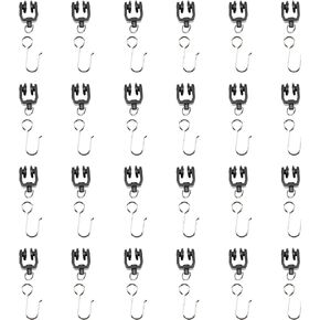 KXLIFE Carrier Rollers for Flexible Ceiling Curtain Track, Bendable Curtain Track Pulley, Curtain Track Carrier Hooks(Set of 24)