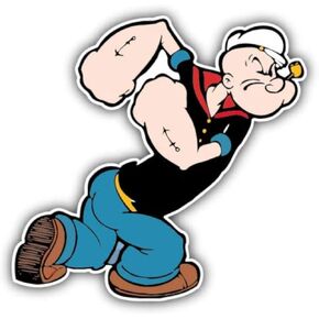 Popeye The Sailor Walking Cartoon - Sticker Graphic - Auto, Wall, Laptop, Cell, Truck Sticker for Windows, Cars, Trucks