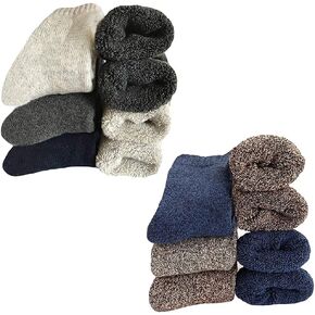 Yoicy 2Pack Mens Super Thick Heavy Wool Soft Warm Comfort Socks For Winter,Multicolor,One Size