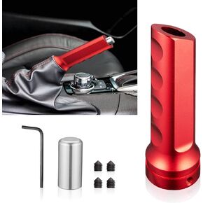TOMALL Universal Auto Aluminum Hand Brake Cover for All Manual Cars Handbrake Grips Cover Handle Protector Hand Brake Lever Sleeve Racing Modificate Accessories for Automatic Cars (Red)