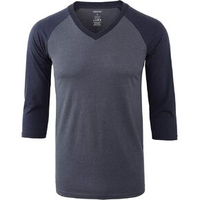 Vetemin Men's Casual 3/4 Sleeve V Neck Active Sports Running Hiking Baseball Jersey Tee Shirts