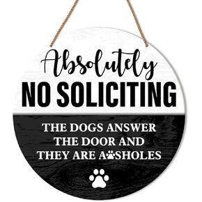 Funny No Soliciting Sign for Front Door, Unwelcome Wooden Hanging Sign for House Front Door Porch, No Soliciting Unless You Brought Alcohol