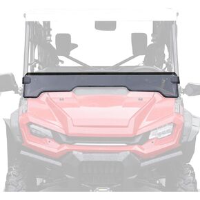 KIWI MASTER Tinted Hard Coat Poly Half Windshield for 2016-2024 Honda Pioneer 1000 Accessories Heavy Duty Polycarbonate Scratch Resistant Dark Tint