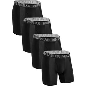 Men's 4-Pack Big & Tall L-5XL Underwear Boxer Briefs Fly,Cooling Mesh Zone, Long-leg,Moisture-Wicking Underwear Pack in Kuwait