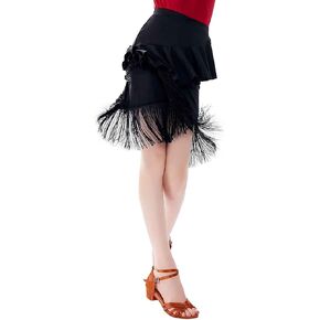 Asymmetric Fishtail Hip Latin Ballroom Skirts for Girls Dance, Salsa, Tango, Samba