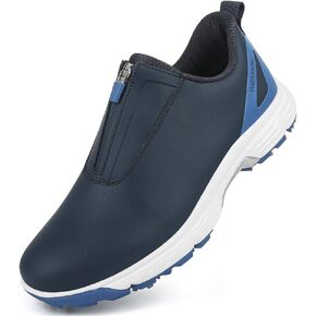 THESTRON Professional Men Waterproof Spikes Golf Shoes Sports Sneakers Male Golf Footwears New Zipper Men's Spikes Golf Shoes Man Non-Slip Walking Sneakers Slip-on Casual Golf Shoes