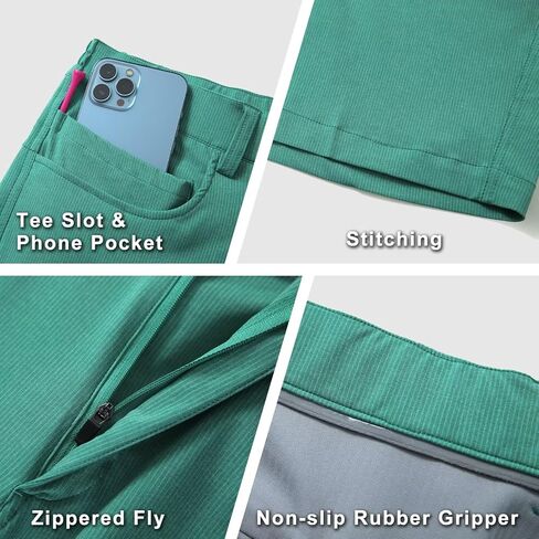 Mens Golf Shorts Casual 10'' Inseam Stretch Waist Lightweight Striped Flat Front Quick Dry Hybrid Flex Shorts for Men in Saudi Arabia