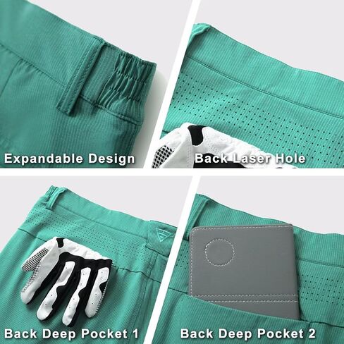 Mens Golf Shorts Casual 10'' Inseam Stretch Waist Lightweight Striped Flat Front Quick Dry Hybrid Flex Shorts for Men in Saudi Arabia