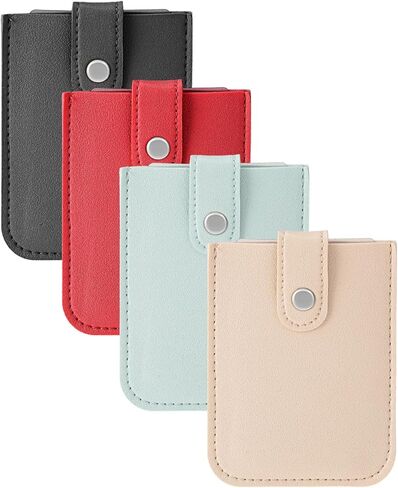 4pcs Leather Wallet Pull-Out Card Organizer with Snap Closure Slim Womens Wallet Leather Card Holder For Women,Hidden Small Card Wallet for Women Men in Saudi Arabia