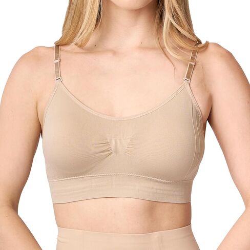 Coobie Women's Seamless Scoopneck Cami Bra with Back Closure Full Coverage T-Shirt Bra in Kuwait