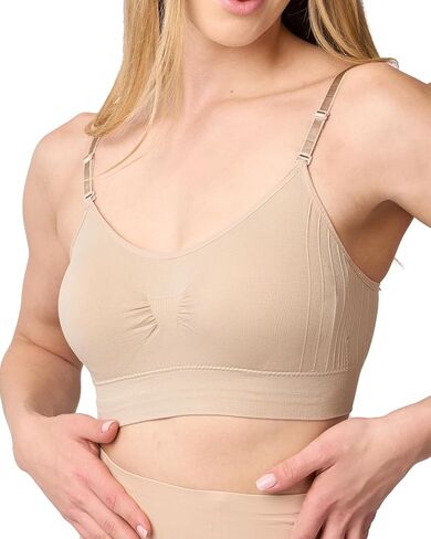 Coobie Women's Seamless Scoopneck Cami Bra with Back Closure Full Coverage T-Shirt Bra in Kuwait