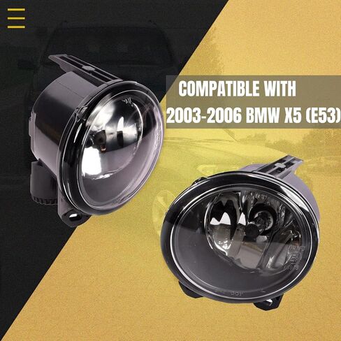 Fog Light Lamps 2003 2004 2005 2006 BMW X5 Series E53 OEM Replacement Set with H11 Bulbs 1Pair (Smoke Lens) in Kuwait