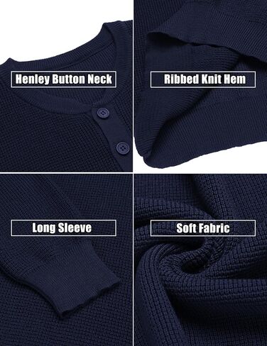 COOFANDY Men's Waffle Henley Shirts Crewneck Lightweight Sweater Long Sleeve Causal Knitted Pullover T Shirt in Saudi Arabia