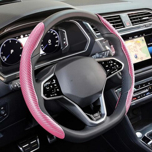 Car Steering Wheel Cover, Car Carbon Fiber Anti-Skid Steering Wheel Cover, Segmented Steering Wheel Protector, Car Interior Accessories Universal 99% Car Wheel Cover Protector (Gray) in Kuwait