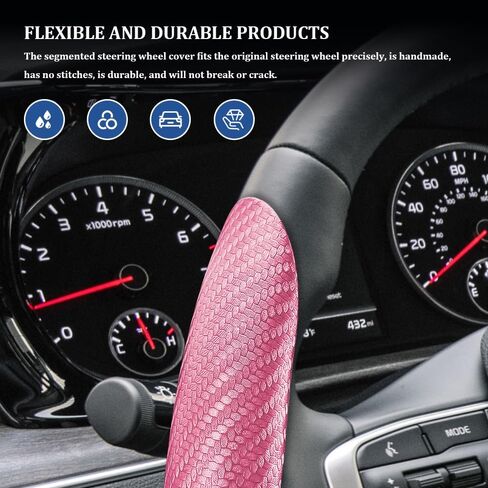 Car Steering Wheel Cover, Car Carbon Fiber Anti-Skid Steering Wheel Cover, Segmented Steering Wheel Protector, Car Interior Accessories Universal 99% Car Wheel Cover Protector (Gray) in Kuwait