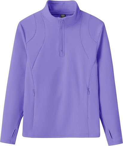 MoFiz Girls Fleece Long Sleeve Shirts Horse Riding Equestrian Thermal Shirt Fall Jacket Kids Half Zip Pullover Sweatshirts in Kuwait