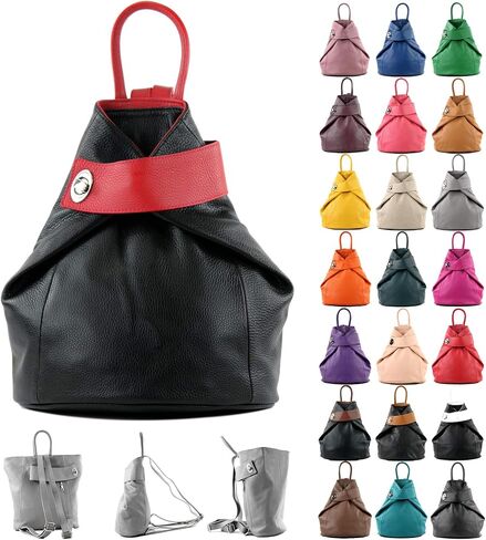 T179 - ital women backpack bag made of leather, Pigeon Blue, siehe Beschreibung in Saudi Arabia