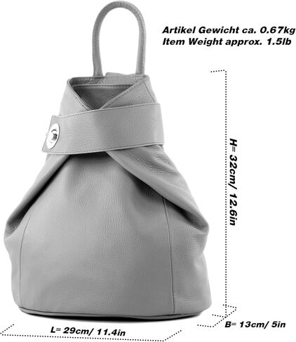 T179 - ital women backpack bag made of leather, Pigeon Blue, siehe Beschreibung in Saudi Arabia