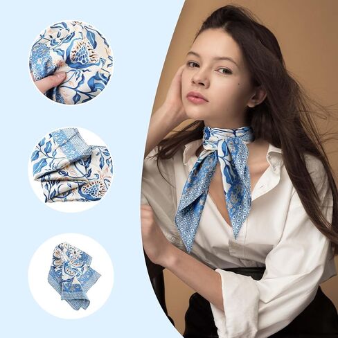 Women Head Hair Scarf, Square Satin Head Scarves Satin Silk Sleeping Scarf Neck Wrap Headscarf Decoration for Women in Saudi Arabia