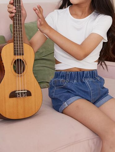 OYOANGLE Girl's Cute Crisscross Short Sleeve Cutout Solid Crop Top Tee T-Shirts in Kuwait