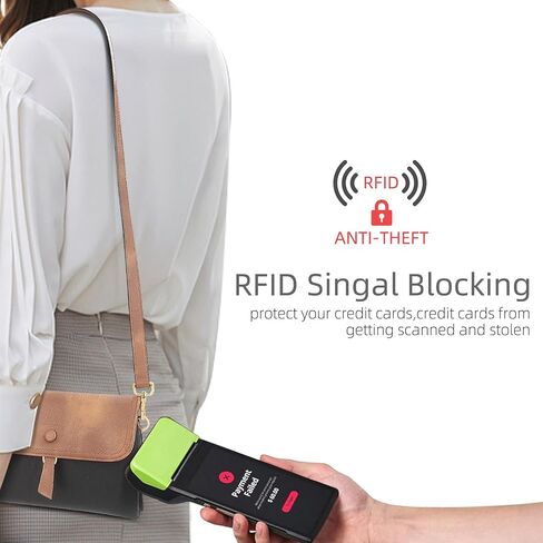 محفظة LOUXIFENG صغيرة مضادة للسرقة للنساء، حقيبة كروس من الجلد النباتي تحجب تقنية RFID in Saudi Arabia