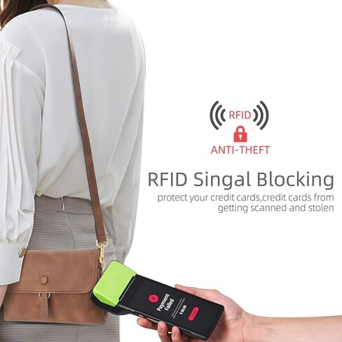 محفظة LOUXIFENG صغيرة مضادة للسرقة للنساء، حقيبة كروس من الجلد النباتي تحجب تقنية RFID in Saudi Arabia