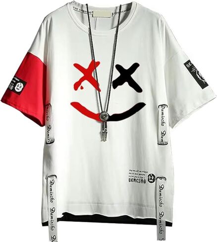 DUDHUH Men’s T-Shirts Techwear Japanese Streetwear Hip Hop Short Sleeve Shirts for Men in Kuwait