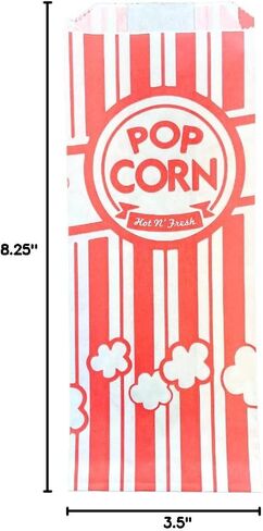 Paper Popcorn Bags For Parties, Carnivals, Movie Theaters 1 oz (24) in Saudi Arabia