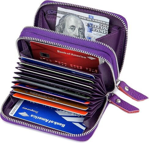 KALMORE Wallets for Women Genuine Leather Double Zipper RFID Blocking Purse with Coin Pocket in Kuwait