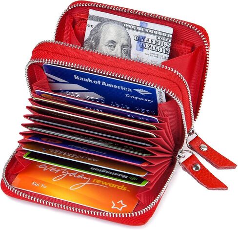 KALMORE Wallets for Women Genuine Leather Double Zipper RFID Blocking Purse with Coin Pocket in Kuwait