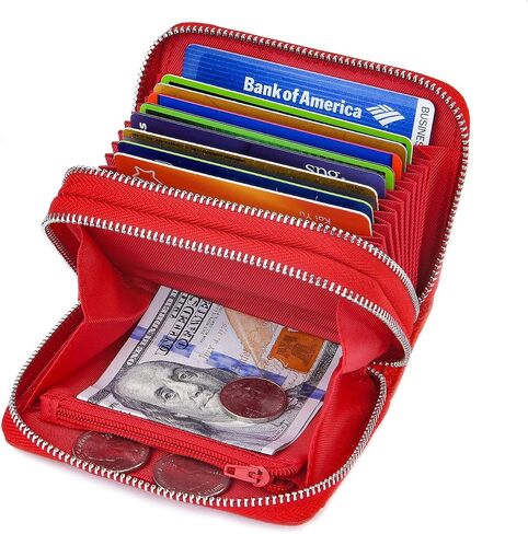 KALMORE Wallets for Women Genuine Leather Double Zipper RFID Blocking Purse with Coin Pocket in Kuwait