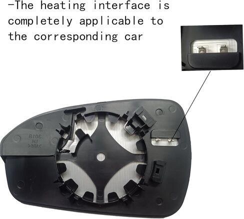 زجاج مرآة جانبية للركاب متوافق مع Ford Fusion 2013-2020، مع استبدال زجاج مرآة محدب ساخن لـ DS7Z17K707B in Kuwait