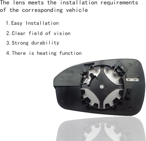 زجاج مرآة جانبية للركاب متوافق مع Ford Fusion 2013-2020، مع استبدال زجاج مرآة محدب ساخن لـ DS7Z17K707B in Kuwait