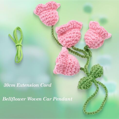 Crochet Daisy Car Mirror Hanging Decor – Handmade Knitted Flower Accessories for Women, Aesthetic Rear View Mirror Decor, Cute Car Accessories (White) in Kuwait