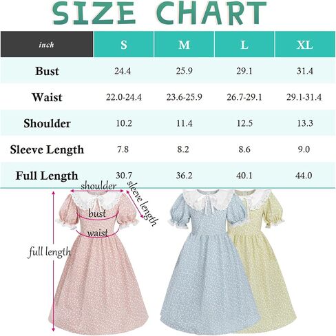 LTAKK Pioneer Dress Girls Colonial Costume Prairie Pilgrim Girl Dresses with Apron and Bonnet in Saudi Arabia