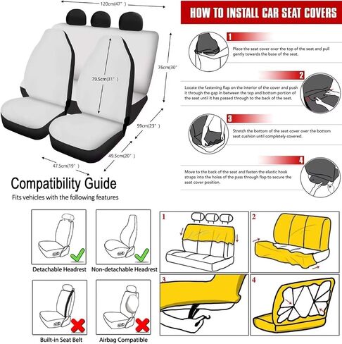 Paw Print Car Seat Cover Full Set, Boho Floral Auto Interior Accessories Set, Car Seat Covers Floor Mats with Steering Wheel Cover Safety Belt Pads Armrest Pad Keyrings, Easy to Install in Kuwait
