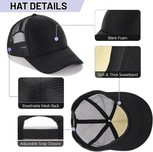 Ultrafun Unisex Sublimation Blank Mesh Baseball Cap Polyester Mesh Trucker Hat in Kuwait