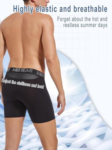 ملابس داخلية بوكسر كبيرة وطويلة L-5XL للرجال مكونة من 4 قطع، منطقة شبكية للتبريد، طويلة الساق، حزمة ملابس داخلية ماصة للرطوبة in Kuwait