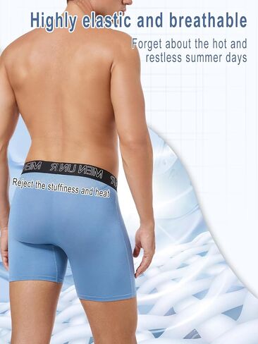 Men's 4-Pack Big & Tall L-5XL Underwear Boxer Briefs Fly,Cooling Mesh Zone, Long-leg,Moisture-Wicking Underwear Pack in Kuwait