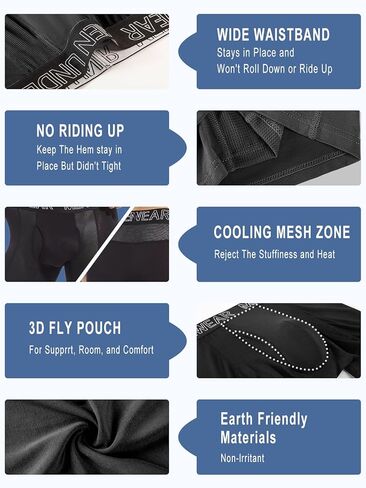 ملابس داخلية بوكسر كبيرة وطويلة L-5XL للرجال مكونة من 4 قطع، منطقة شبكية للتبريد، طويلة الساق، حزمة ملابس داخلية ماصة للرطوبة in Kuwait