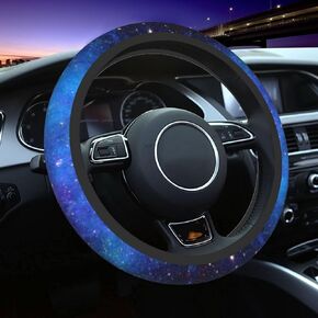 Abstract Hippie Flower Steering Wheel Cover, 15 Inch Car Wheel Protector Universal Automotive Accessories