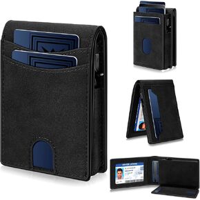 Wallet for Man Work, Pop-Up Magnetic Card Holder and RFID Blocking Functionality (Carbonfiber)