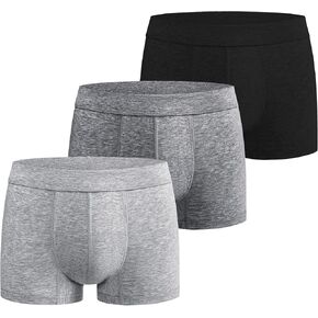 Battewa Incontinence Underwear for Men Boxer Briefs Washable Urinary Absorbent Leak Proof Underwear for Bladder Leak 50ml (X-Large,3Color,3 Pack)