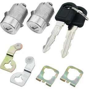 1 Set 15298924 Door Lock Cylinder Set with 2 Key for GMC Sierra 1500 2500 Yukon for Chevy Silverado Tahoe Suburban for Cadillac for Hummer H2 Front Left Right Door Lock Tumbler with Keys